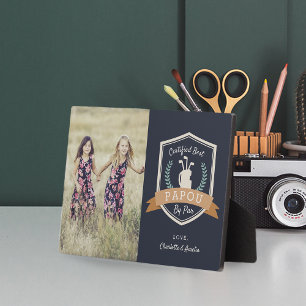 Plaque Photo Meilleur Papou Par Par Par   Golf Grand-père Photo