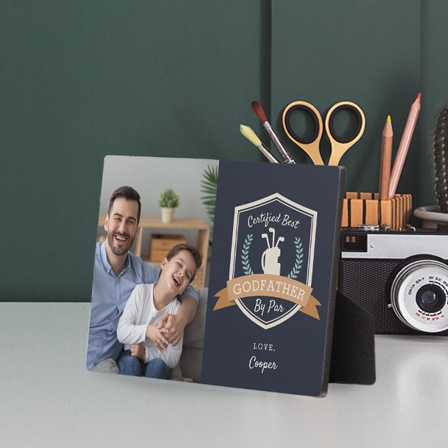 Plaque Photo Meilleur Parrain Par Par Par | Fête des pères Golf (Créateur téléchargé)