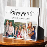 Plaque Photo Meilleur Pop Pop Grand-père Petits-enfants Photo C<br><div class="desc">Capturez l'amour entre Pop Pop et ses petits-enfants avec notre grand-père grand-père grand-enfants Photo Collage Plaque. Cette plaque personnalisée présente un collage photo plein de charme, qui présente de magnifiques moments de chère partagés entre Papa et ses petits-enfants bien-aimés. Autour des photos est le titre attachant "Poppy", ajoutant une touche...</div>