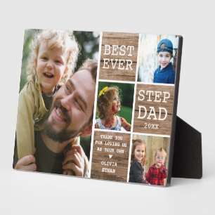 Plaque Photo Meilleure étape Papa Ever 4 Photo Collage Bois rus