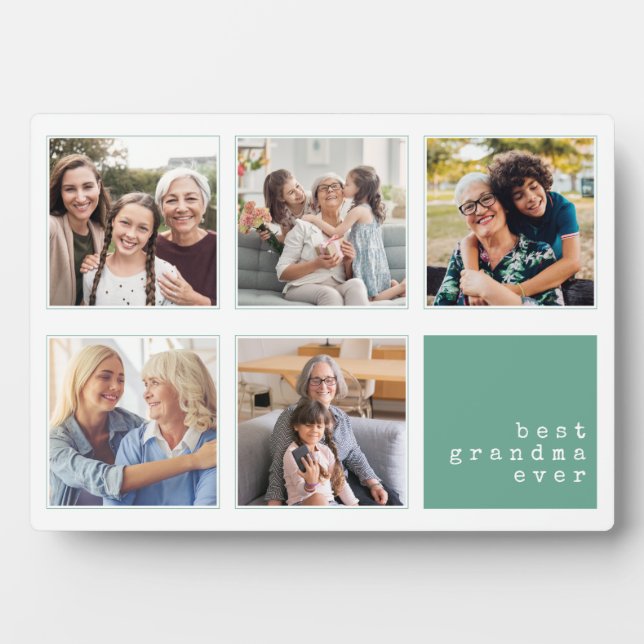 Plaque Photo Meilleure grand-mère | Collage moderne (Devant)