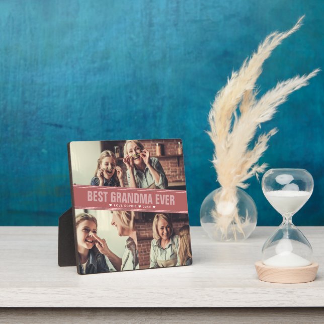 Plaque Photo Meilleure grand-mère | Collage photo couleur bloc (Insitu)