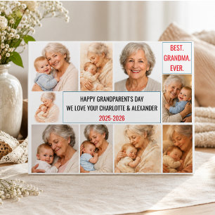 Plaque Photo Meilleure Grand-mère du Monde Collage Photo Pers