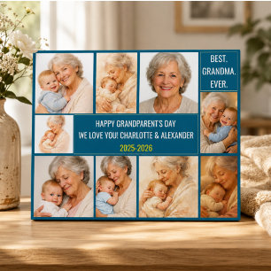Plaque Photo Meilleure Grand-mère du Monde   Collage Photo Pers
