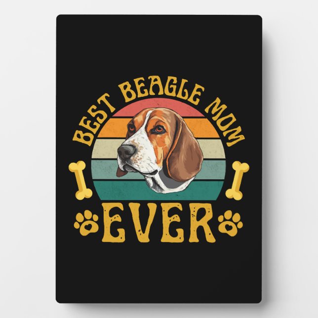 Plaque Photo Meilleure maman Beagle Ever, drôle de chien Beagle (Devant)