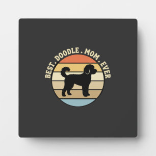 Plaque Photo Meilleure maman Doodle Rétro Chien