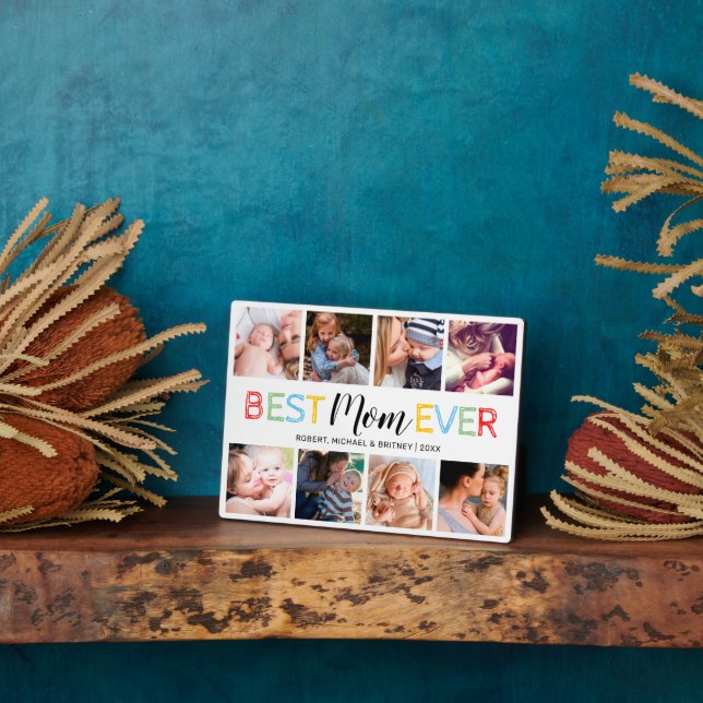 Plaque Photo Meilleure maman Ever 8 Collage photo (Côté)