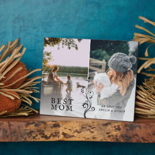 Plaque Photo Meilleure Maman Foliage Moderne 2 Photos Personnal