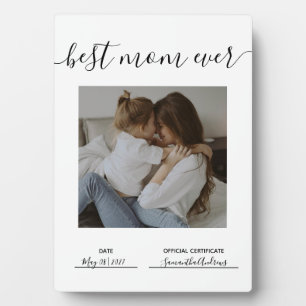 Plaque Photo Meilleure maman Jamais Certificat officiel Fête de