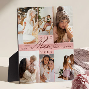 Plaque Photo Meilleure maman Jamais Famille Photo Collage Pink