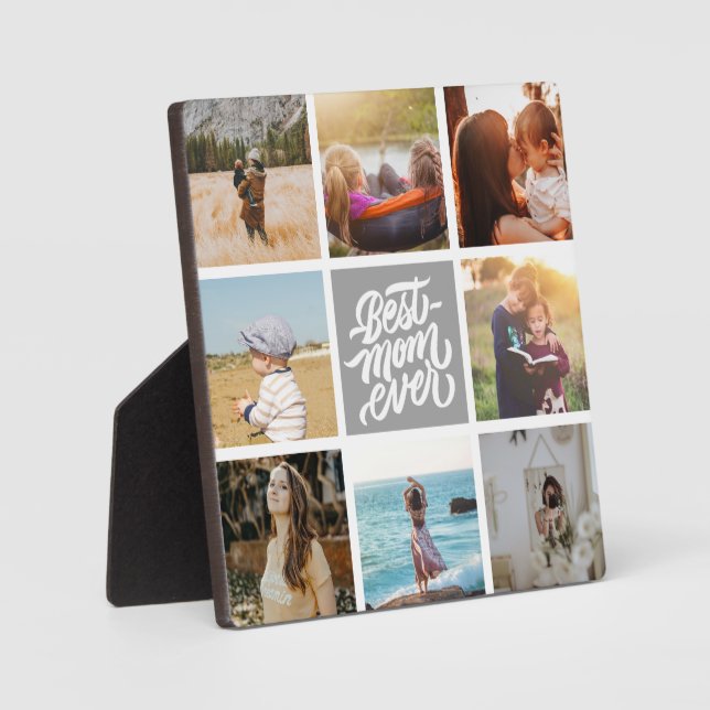Plaque Photo Meilleure Maman Jamais Personnalisée Photo Collage (Recto)