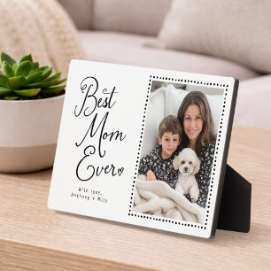 Plaque Photo Meilleure maman jamais Whimsical Script 1 Photo