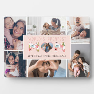 Plaque Photo Meilleure maman photo Collage & motifs floraux du