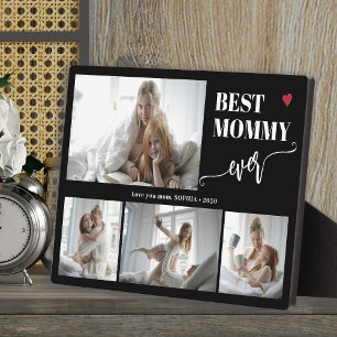 Plaque Photo Meilleure maman photo collage noir