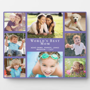 Plaque Photo Meilleure Maman Photo Collage Purple