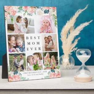 Plaque Photo MEILLEURE MOM JAMAIS Florale Première Fête des mèr