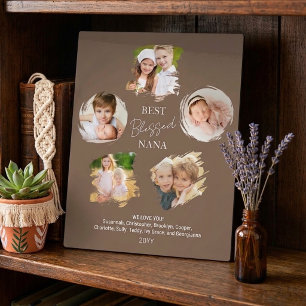 Plaque Photo Meilleure Nana Bienheureuse 5 Photo Grand-mère Nom