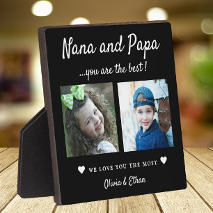 Plaque Photo Meilleure Nana et Papa petits-enfants 2 Collage ph