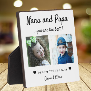 Plaque Photo Meilleure Nana et Papa petits-enfants 2 Collage ph