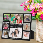 Plaque Photo Meilleure tante et oncle du monde 8 photo noir et<br><div class="desc">8 photo collage plaque pour la meilleure tante et oncle du monde. Un cadeau personnalisé pour les personnes spéciales de votre vie.</div>