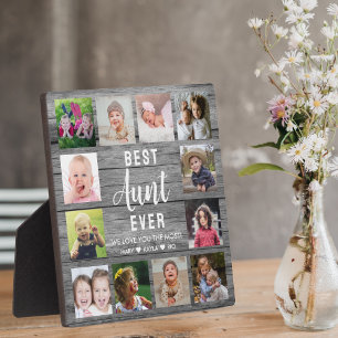 Plaque Photo Meilleure tante Jamais Rustique Grey Wood 12 Photo
