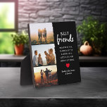 Plaque Photo Meilleures photos d'amis branchées Collage & Citat<br><div class="desc">Les besoins sont la famille que nous choisissons, et ils méritent le meilleur! Célébrez votre lien spécial avec cette plaque branchée "Best Friends". Avec un devis personnalisé, un espace pour 3 photos de votre choix et des éléments personnalisables, c'est le cadeau idéal pour toute occasion - anniversaires, Noël, ou simplement...</div>
