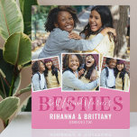 Plaque Photo Meilleurs amis pour 4 photos<br><div class="desc">Cherchez-vous un cadeau parfait pour montrer à votre meilleur ami combien ils veulent vous dire ? Nous avons le produit parfait pour vous! Notre Plaque de photos d'amis présente un bel arrière - plan rose, y compris un collage de quatre photos qui symbolise votre amitié spéciale, les mots "BESTIES, meilleurs...</div>