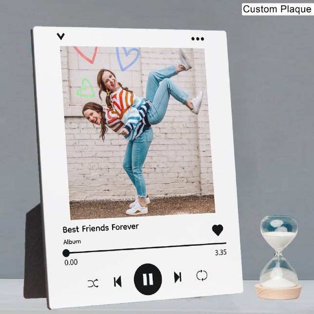 Plaque Photo Meilleurs amis pour toujours | Besties Song Photo  (Best Friends Forever | Besties Song Photo Collage Plaque)