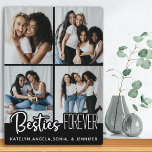 Plaque Photo Meilleurs amis pour toujours Personnalisé 4 Photo<br><div class="desc">Célébrez votre meilleur ami et amitié avec un collage photo personnalisé meilleur amis carnet. Qu'il s'agisse d'un anniversaire, de Noël ou d'un carnet d'action amicale, ce meilleur cadeau d'amis est un cadeau merveilleux qui sera un trésor pour les années à venir. Personnalisé avec 4 photos et noms de vos amis...</div>