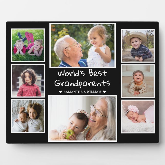 Plaque Photo Meilleurs grands-parents du monde 8 photo Collage  (Devant)