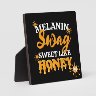 Plaque Photo MELANIN Sweet Like Honey SWAG Monogramme