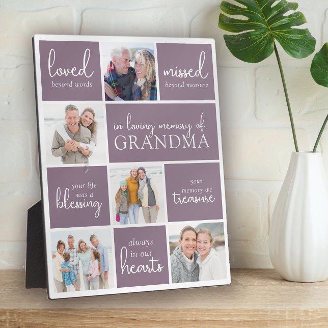 Plaque Photo Mémento de collage photo en souvenir affectueux (Créateur téléchargé)