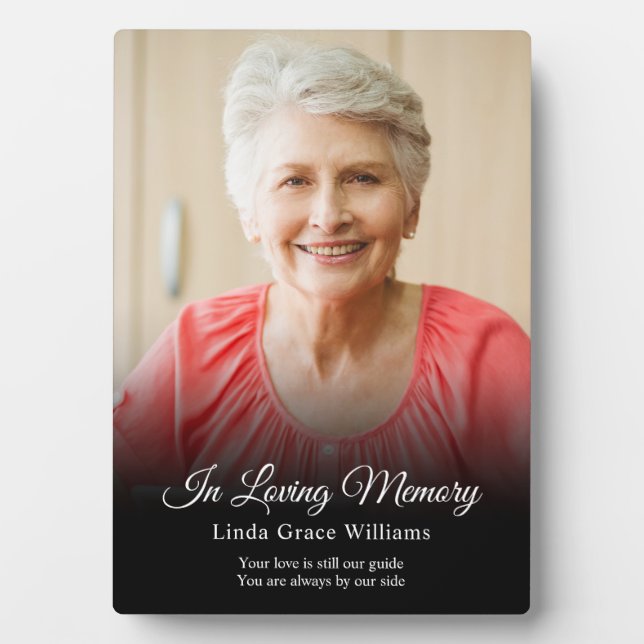 Plaque Photo Mémento de souvenir en mémoire affectueuse (Devant)