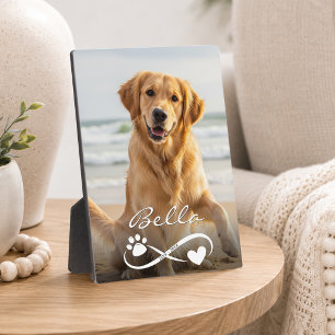 Plaque Photo Mémento photo de chien avec empreinte de patte et