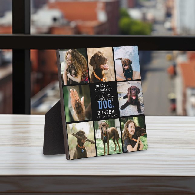 Plaque Photo Mémoire Affectueuse 'Meilleur Chien du Monde' Phot (Créateur téléchargé)