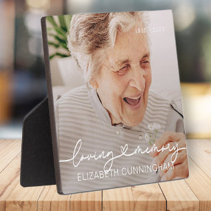 Plaque Photo Mémoire d'amour Moderne Élégant Mémorial Photo de