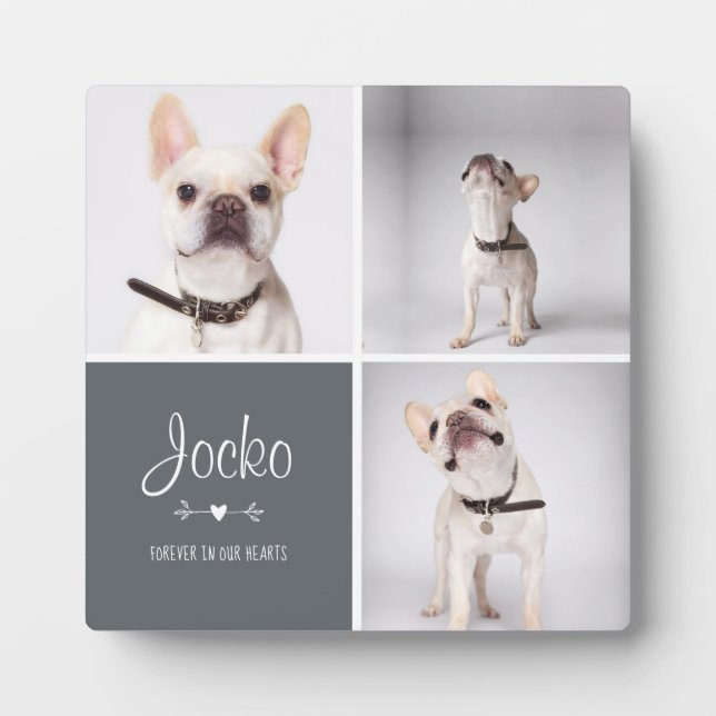Plaque Photo Mémoire de chien Collage photo de souvenir d'anima (Devant)