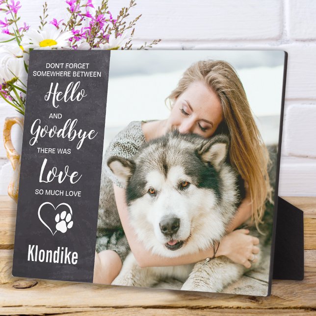 Plaque Photo Mémoire de deuil pour chien en ardoise rustique (Créateur téléchargé)