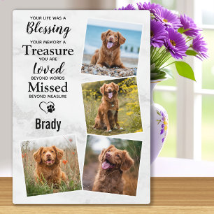 Plaque Photo Mémoire de Photo de Chien Souvenir de Remembrance 