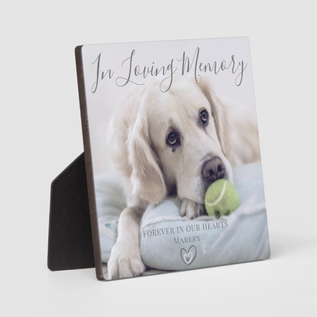Plaque Photo Mémoire personnalisé pour chien familier (Recto)