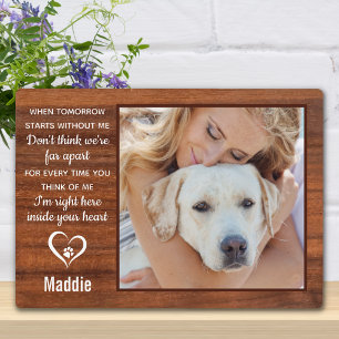Plaque Photo Mémoire Personnalisée Rustique de Photo d'Animal d