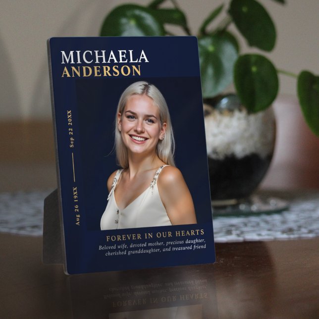 Plaque Photo Mémoire photo élégant moderne sur socle (Créateur téléchargé)
