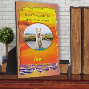 Plaque Photo Mémorial d'animal de compagnie aimé pour toujours 