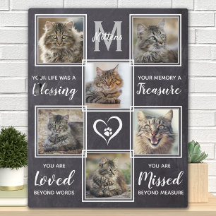 Plaque Photo Mémorial de chat domestique Collage photo unique