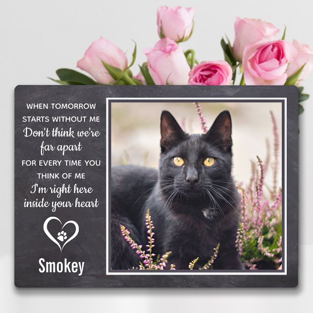 Plaque Photo Mémorial de chat Perte d'animal familier Empreinte (Créateur téléchargé)