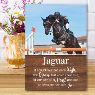 Plaque Photo Mémorial de Cheval Rustique Équin Souvenir Photo