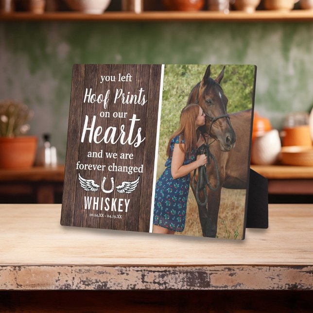 Plaque Photo Mémorial de cheval rustique | Photo souvenir (Créateur téléchargé)