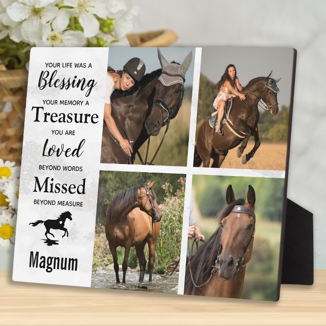 Plaque Photo Mémorial de Cheval Sympathie Perte Animale Marbre  (Créateur téléchargé)