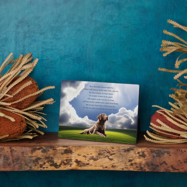 Plaque Photo Mémorial de Chien avec Poème Spirituel Beau! (Côté)