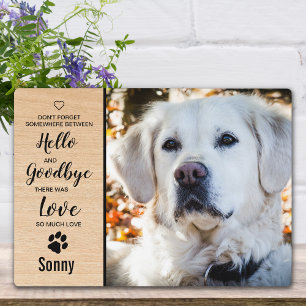 Plaque Photo Mémorial de chien Photo de chien Bois Grain Objet-